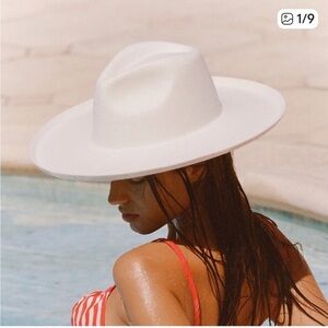 Lack Of Color Women's Wide Brim Fedora in Ivory